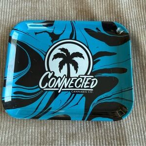 Rolling Tray Connected Cannabis Co. Blue and Black Acrylic Tray